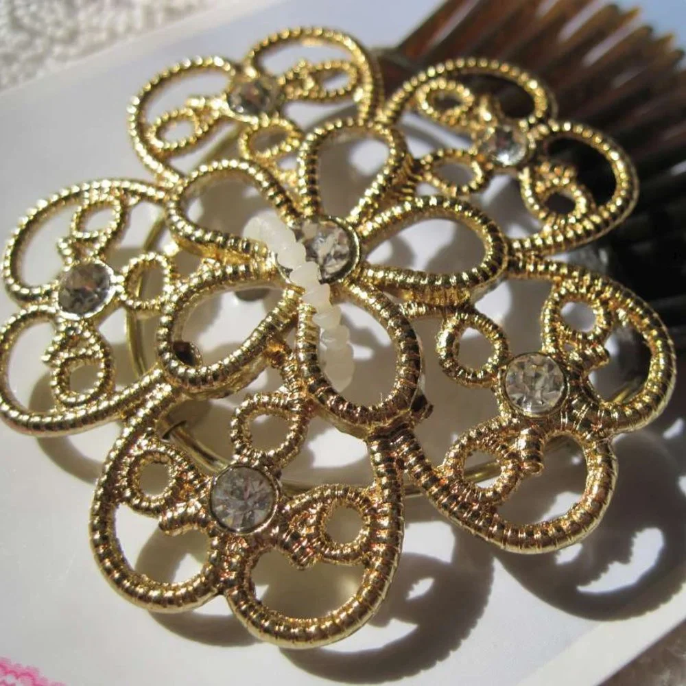 Scunci Bendini Clip Bend Slide & Snap Diamonds Intricate Conair Hair Comb Pin